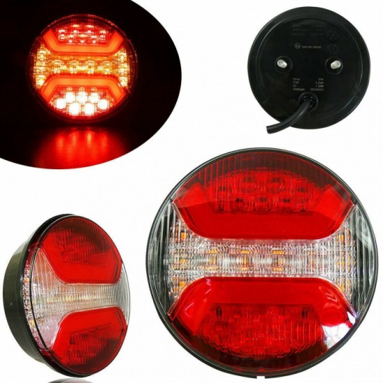 LED Лед Диоден Стоп Тип Хамбургер Неон Ефект Ø12cm 112mm 12V-24V За Камион, Ремарке, Бус , Каравана, Кемпер,Ван