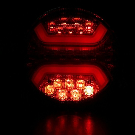 LED Лед Диоден Стоп Тип Хамбургер Неон Ефект Ø12cm 112mm 12V-24V За Камион, Ремарке, Бус , Каравана, Кемпер,Ван-Стопове за камиони и ремаркета%