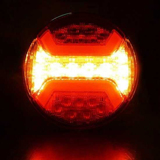LED Лед Диоден Стоп Тип Хамбургер Неон Ефект Ø12cm 112mm 12V-24V За Камион, Ремарке, Бус , Каравана, Кемпер,Ван-Стопове за камиони и ремаркета%