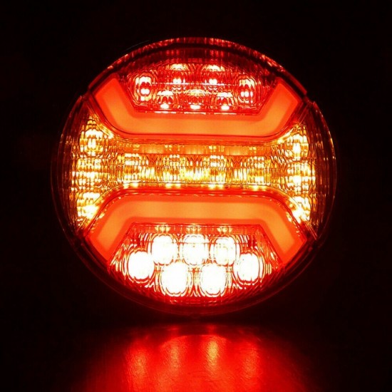 LED Лед Диоден Стоп Тип Хамбургер Неон Ефект Ø12cm 112mm 12V-24V За Камион, Ремарке, Бус , Каравана, Кемпер,Ван-Стопове за камиони и ремаркета%
