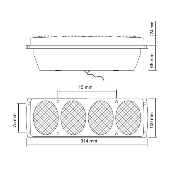 Комплект Стопове, 12V -24V, 314mm x 100mm x 65mm, Подходящи за Бус Камион Тир Ремарке Караванa-Стопове за камиони и ремаркета%