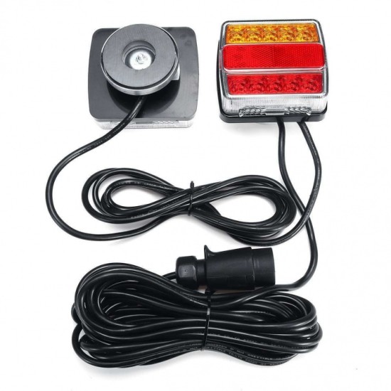 Комплект LED Лед Диодни Стопове 12V с Магнит и Окабеляване, 5 Функции, за Ремаркета, Колесари, Платформи, МПС-Стопове за камиони и ремаркета%