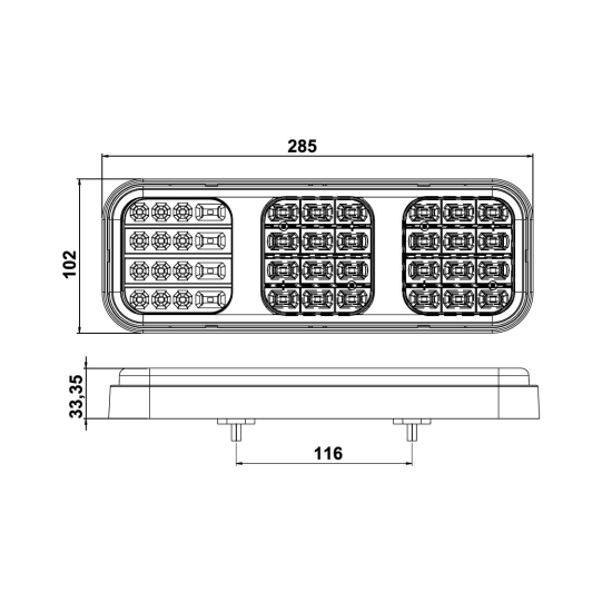 Универсален Лед Led Стоп ,Unistar IV, 24V-Стопове за камиони и ремаркета%