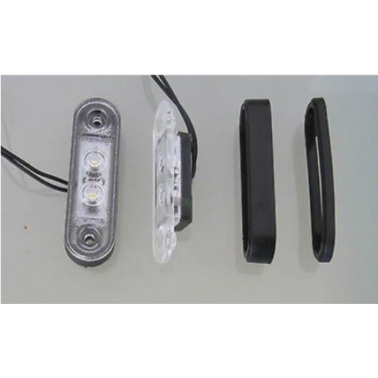 LED Светодиоден Габарит, Маркер, Токос, Бял, Овален, Е-Mark, 3 LED, 12V-24V, 8 см-Маркери за камиони и ремаркета%