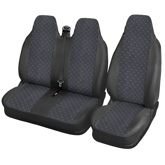 2+1 Универсална Тапицерия за Бус Ford Transit/ Калъфи за седалки за Форд Транзит / Син шев