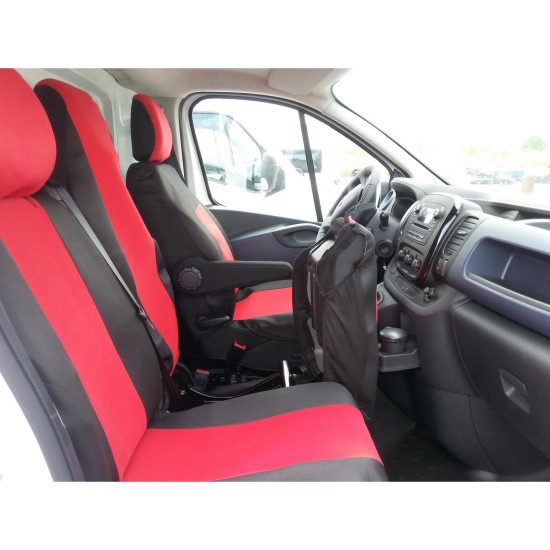 2+1 Калъфи за предни седалки за Opel Vivaro, Renault Trafic 2014+/ син или червен-Тапицерии%