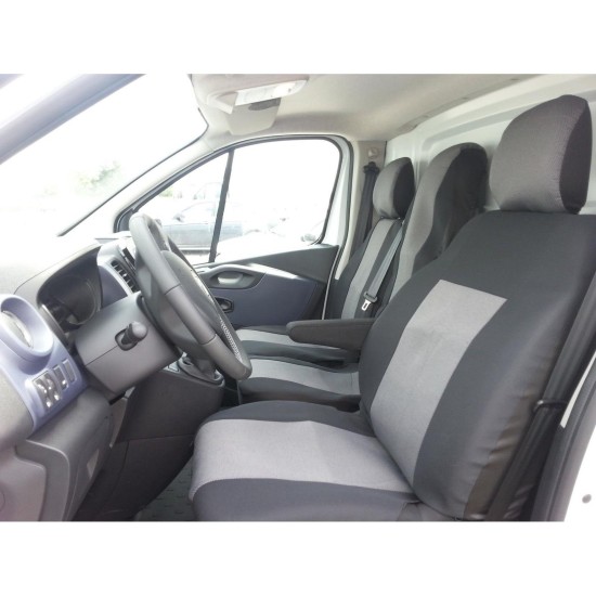 2+1 Калъфи за предни седалки за Opel Vivaro, Renault Trafic 2014+, сиви