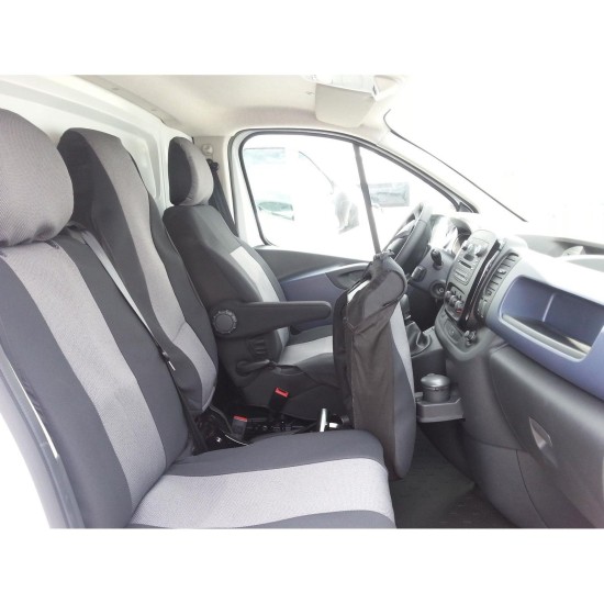 2+1 Калъфи за предни седалки за Opel Vivaro, Renault Trafic 2014+, сиви