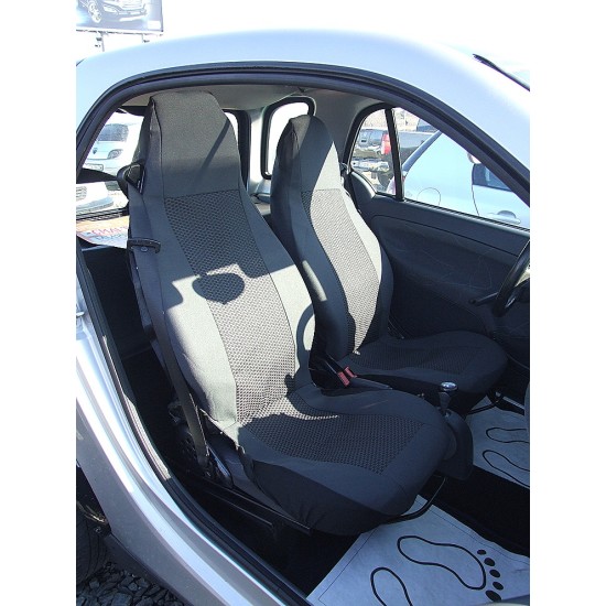 1+1 Калъфи за предни седалки Smart Fortwo, текстил, сив цвят