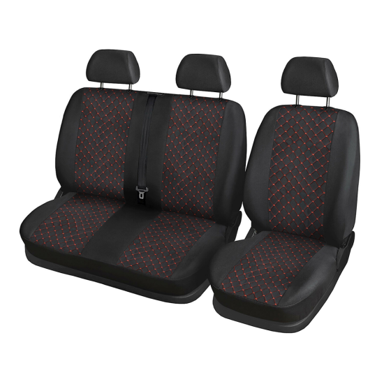 2+1 Тапицерия за Mercedes sprinter, текстил / червен шев