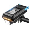 Велокомпютър с LED светлина, 4 функции  -  хронометър, предна светлина, светлина за мъгла и клаксон.